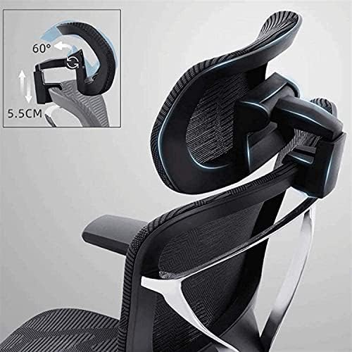 Office Ergonomic Reclining Swivel Chair with Lumbar Support, Modern Black Aluminum Chair for Office, Home, Game, Lounge