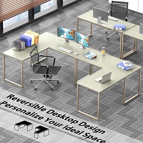 SHW Mission 48 x 48 L-Shape Home Office Computer Desk, Maple