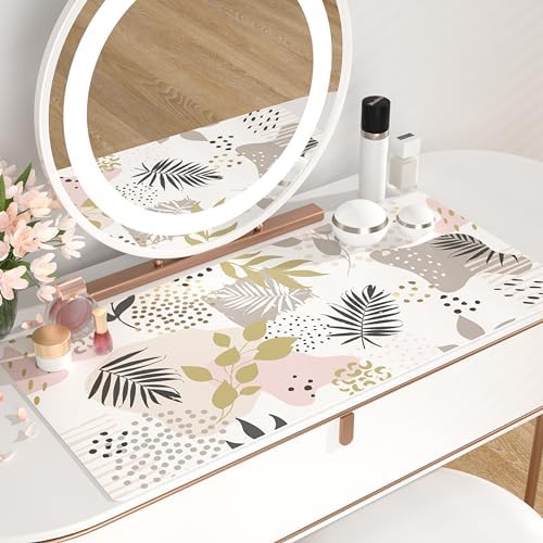 QiyI PU Leather Large Mouse Pad, Office Decor, 31.5" x 15.7", Tropical