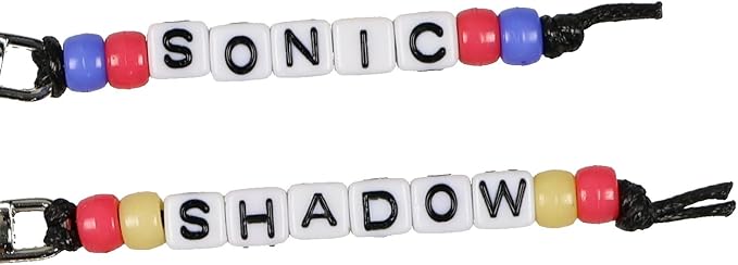 JUST FUNKY Sonic and Shadow Keychain Set 2 Pack Enamel Metal Sonic the Hedgehog Beaded Accessory