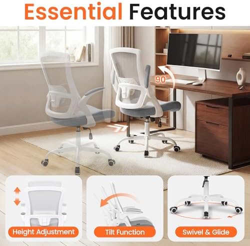 NEO CHAIR Office Desk Mesh Chair with Adjustable Ergonomic Lumbar, Grey