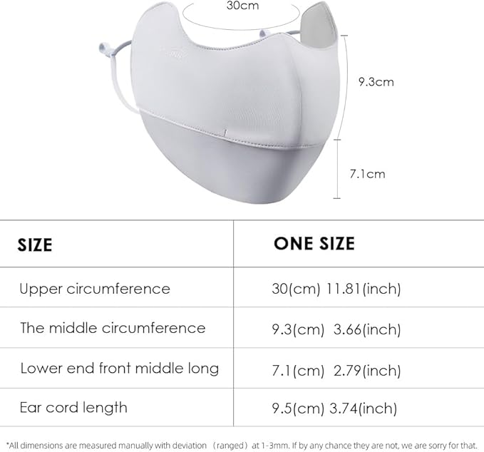 Sun Protection UPF 50+ UV Face Cover Summer Face Mask Neck Gaiter with Ear Loops SLN3M308
