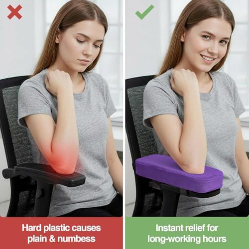 Smiry Memory Foam Office Chair Armrest Pads, Non-Slip Armrest Cushion
