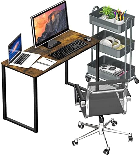 SHW Mission 32-Inch Home Office Computer Desk, Rustic Brown