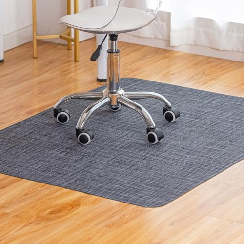 Baroyal Office Chair Mat for Hardwood Floor Under Desk Computer Rolling Chair Mat for Wood/Tile Floor Non-Slip Heavy Duty Desk Rug PVC Plastic Hard Floor Protector 36" x 48" (Cool Grey)
