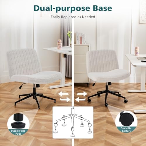 OLIXIS Criss Cross Chair with Wheels, Vanity Chair, Home Office Desk