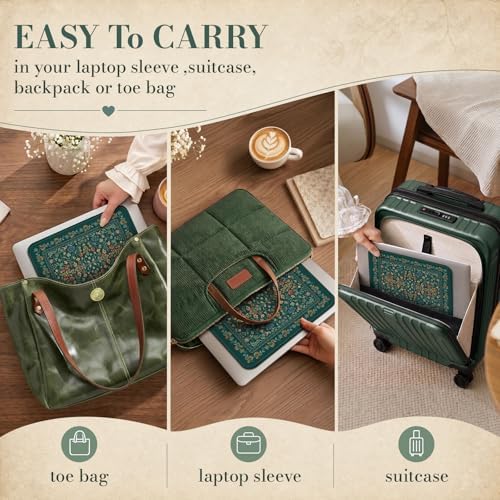 iCasso Aesthetic Small Mouse Pad, 9.5x7.9in,Home Office,Deep Green