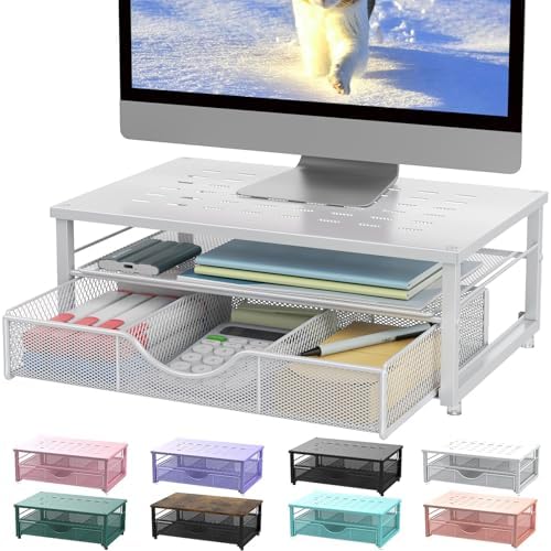 gianotter Computer Monitor Stand Riser with Drawer