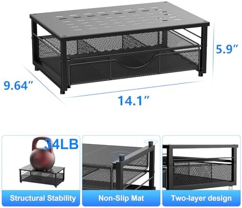 gianotter Computer Monitor Stand Riser with Drawer