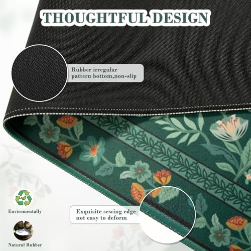 iCasso Desk Mat,Mouse Pad for Office Decor,35.4x15.7in,Deep Green