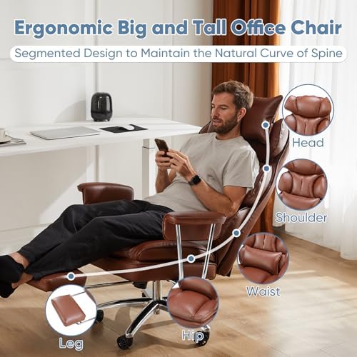 DUMOS Ergonomic Home Office Desk Chair, Executive Chair, PU Leather