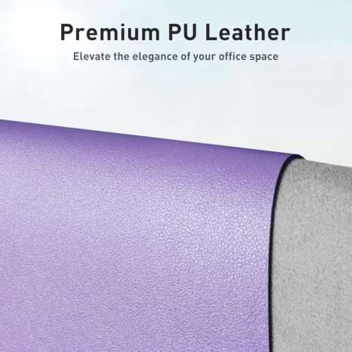 Aothia Faux Leather Desk Mat (Light Purple, 48" x 17")