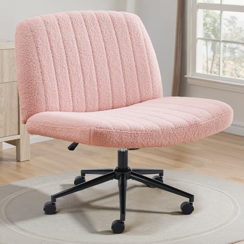 OLIXIS Criss Cross Chair with Wheels, Vanity Chair, Home Office Desk