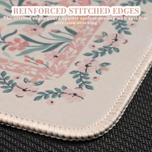 iCasso Aesthetic Small Mouse Pad, 9.5x7.9in,Home Office, Pink Floral