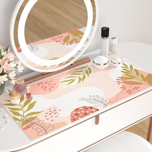 QiyI PU Leather Large Mouse Pad, 31.5" x 15.7", Minimalist Pink