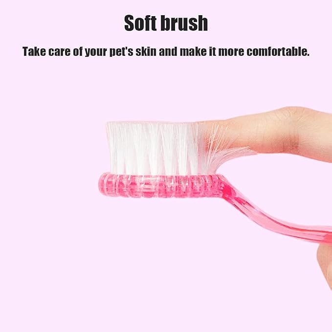 2PC Nail Cleaner Brush Pet Hair Comb Hamster Hair Grooming Cleaning Brushes Pet Animal Bathing Brushes for Guinea Pig Chinchilla Ferret Cleaning Tool (Pink)