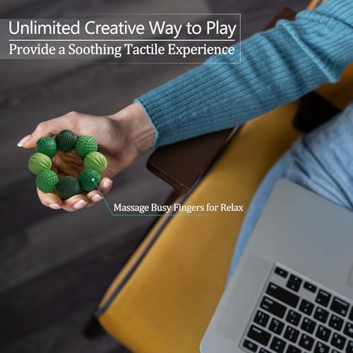 luckdoor Silicone Magnetic Balls Fidget Toys for Adults & Teens,8PCS Stress Relief Sensory Toys for Autism ADHD Anxiety,Fun Textures Gadgets,Office Desk Toy,Stocking Stuffers for Women Men Teen Gifts