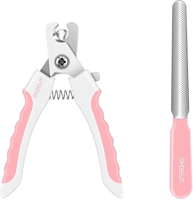 4.7" Small Dog & Cat Nail Clipper Stainless Steel Cat Claw Trimmers for Rabbits, Guinea Pigs, Birds, Puppies, Kittens and Small Animals Pet Nail Clipper for Professional and Home Use (Pink)