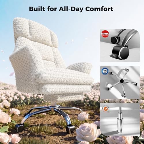 Big and Tall Office Chair, Flip Armrests for Pets & Cross Legged Sitting