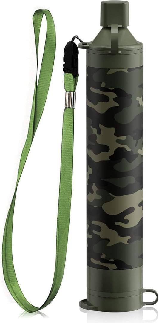 Membrane Solutions Straw Water Filter S1, NSF/ANSI 42&372&401 certificated, Survival Filtration Portable Gear, Emergency Preparedness, Supply for Drinking Hiking Camping Team Family Outing