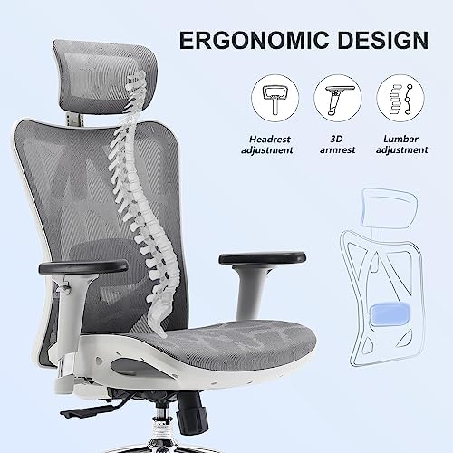 SIHOO M57 Ergonomic Office Chair, Mesh Back Desk Chair with 3D Armrests