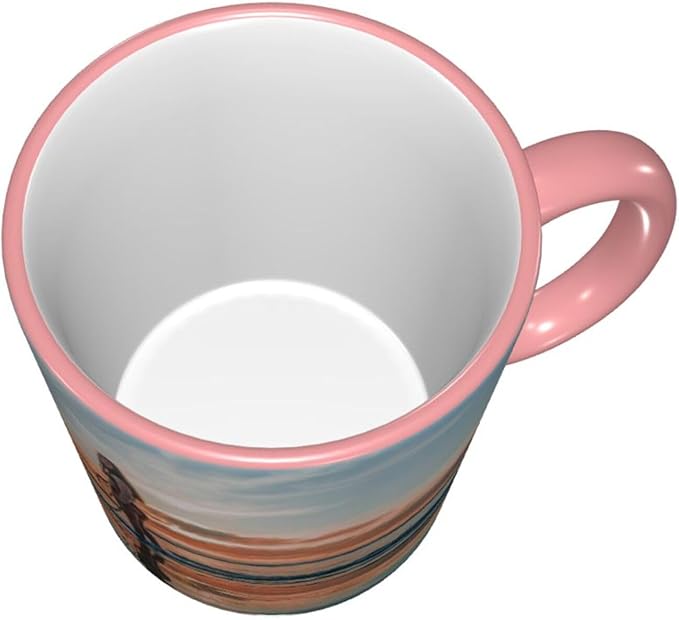 Custom Mugs and Coffee Cups Partial or Full Size Printed Creative Designs Customizable with Your Photos Images Text (Full-Width, Pink)