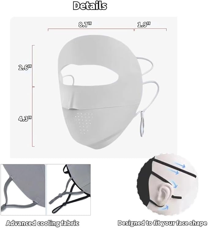 Breathable UV Face Cover UPF 50+ Women Summer Face Covering Eye Protection Sunscreen Mask Sports Face Cover