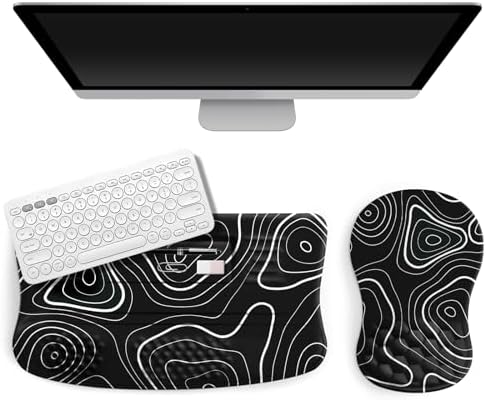 Ergonomic Keyboard Stand, Wrist Rest & Mouse Pad, Memory Foam Wrist Support