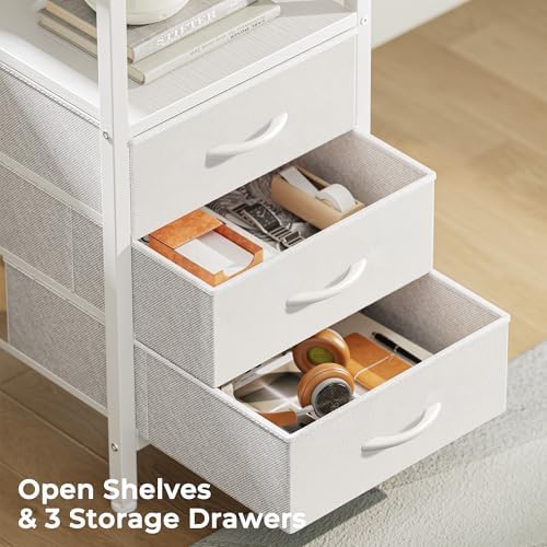 Huuger L Shaped Office Desk with Power Outlets & 3 Drawers