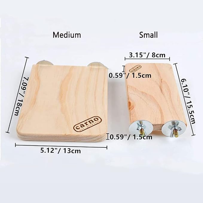 Litewoo Bird Wood Perch Platform Stand Shelf for Parrot Budgie Parakeet, S | Natural wood, smooth sanded surface for chew/stand, for small-medium birds/cockatiel/conure/cockatoo/cage, 6.10x3.15x0.59in