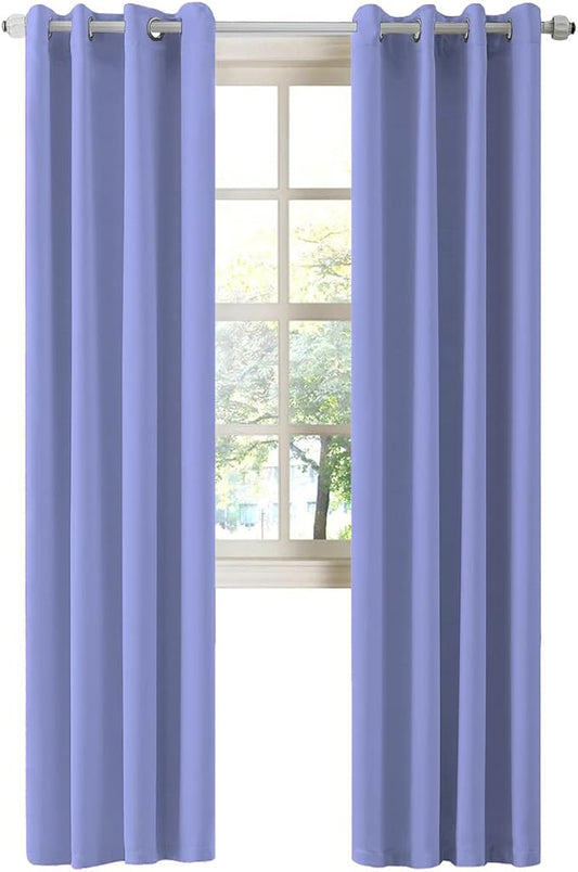 LA PALMA Thermal Insulated Blackout Darkening Grommet Living Room Curtains Window Drapes for Bedroom Pack of 2 Panels