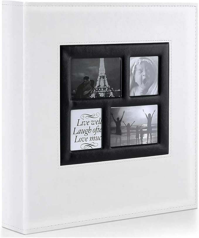 Ywlake Photo Album 4x6 600 Pockets Photos, Extra Large Capacity Family Wedding Picture Albums Holds 600 Horizontal and Vertical Photos White