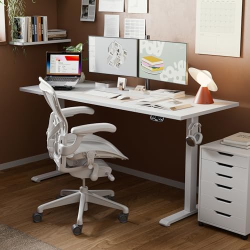 Agilestic 71 * 32 Inch Height Adjustable Electric Standing Desk, White