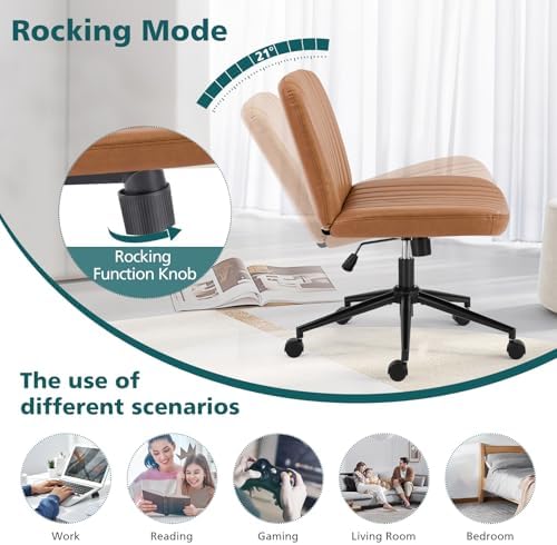 OLIXIS Criss Cross Chair with Wheels, Vanity Chair, Home Office Desk