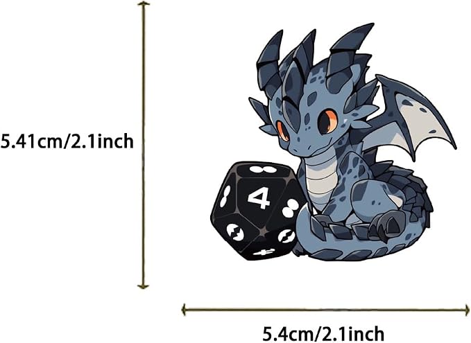 50Pcs Dragon Sticker, Cute Stickers for Kids Teens Adults, Vinyl Cartoon Animals Decals Kawaii Sticker for Decor Water Bottles Laptops Guitar Scrapbook (Dragon)