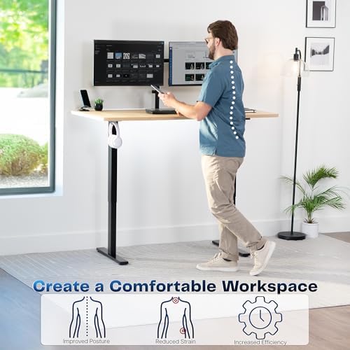 VIVO Light Wood 60 x 30 in Standing Desk, DESK-KIT-1B6C-30