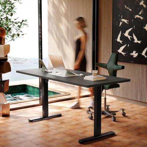 HUANUO 71x30 Inch Electric Standing Desk, Height Adjustable, Walnut