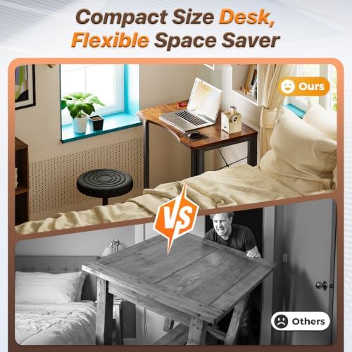 Huuger Folding Desk for Small Spaces, 23.6 Inch Foldable Computer Table