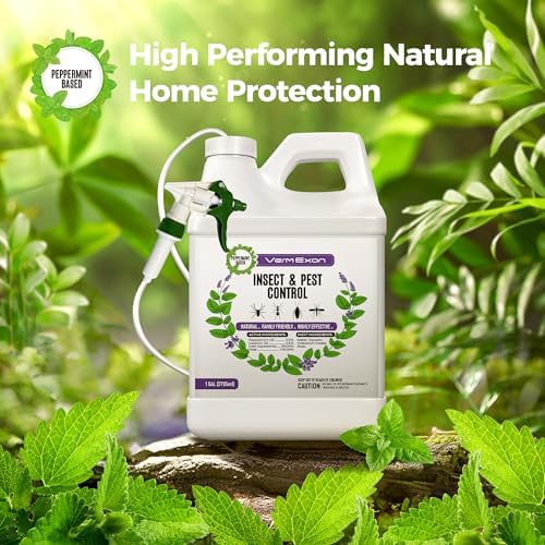 VermExon Peppermint Oil Insect & Pest Control Spray – 128oz Natural Plant-Based Bug Killer for Spiders, Ants, Flies, and Other Insects, Safe for Home & Kitchen Use