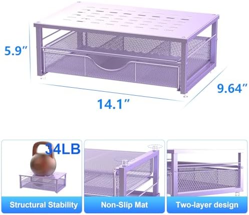 gianotter Computer Monitor Stand Riser with Drawer