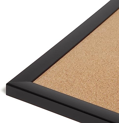 U Brands Cork Bulletin Board, 17" x 23", Black Wood Frame