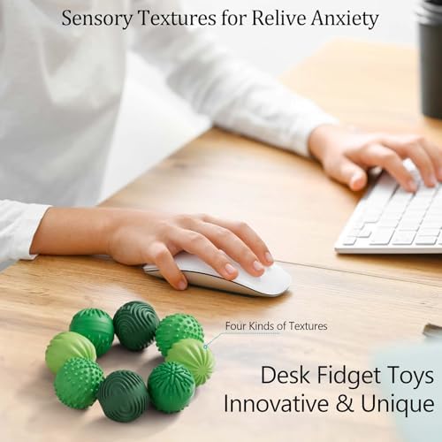 luckdoor Silicone Magnetic Balls Fidget Toys for Adults & Teens,8PCS Stress Relief Sensory Toys for Autism ADHD Anxiety,Fun Textures Gadgets,Office Desk Toy,Stocking Stuffers for Women Men Teen Gifts