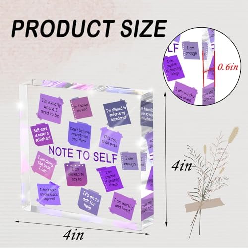Daily Positive Energy Affirmation Acrylic Standee - 4x4 inch Purple Desktop Decoration, Uplifting and Durable Desk Decor for Office, Dorm, and Therapist Room, Gift for Daughter, Purple Decor for Desk