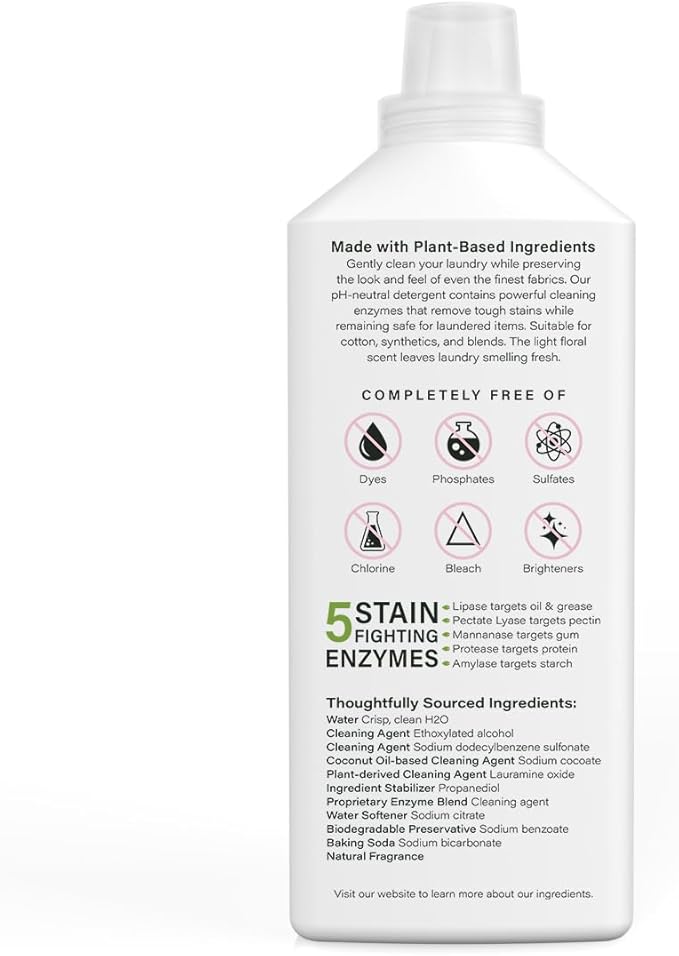 Heritage Park Luxury Laundry Detergent | Dermatologist Tested Plant based Natural & Enzyme Laundry Detergent | Sensitive Skin Friendly - Spring Magnolia (32 fl oz)