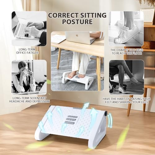 CasaZenith Foot Rest, Six Heights Adjustable Foot Rest Under Desk at Work