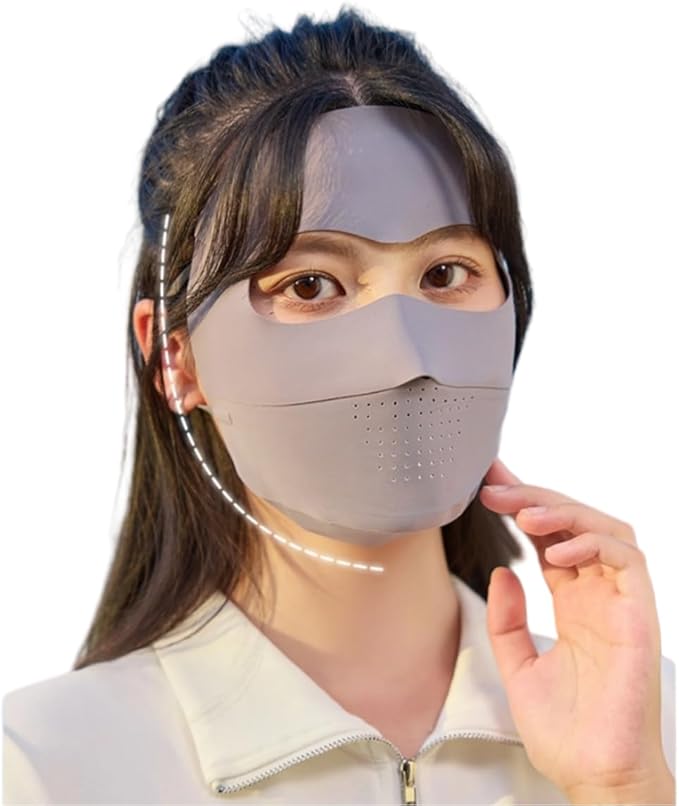 Breathable UV Face Cover UPF 50+ Women Summer Face Covering Eye Protection Sunscreen Mask Sports Face Cover