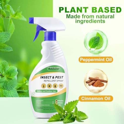Peppermint Oil Insect and Pest Repellent Spray, 16 OZ Insect Repellent Spray for Ants, Spiders, Cockroaches, Mosquitoes, Indoor & Outdoor Bug Repellent for Insects, Plant-Based Formula