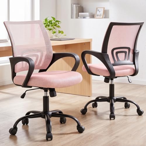 DUMOS Ergonomic Office Chair, Mid-Back Executive Desk Chair 2 Pack