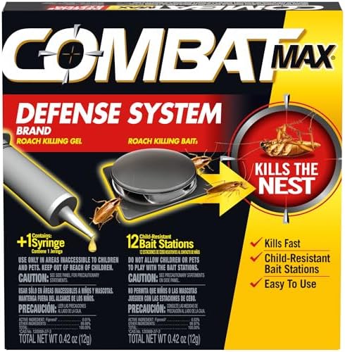 Combat Max Defense System, 12 Small Roach Killing Baits, 0.4 Oz Gel