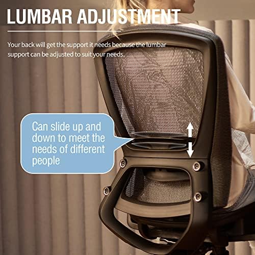 Ergonomic Mesh Office Chair,Comfy Computer Desk Chair - BIFMA 5.1 Certified Commercial Swivel Task Chair for Home Office - Adjustable Lumbar Support & Armrests,Tilt Function,Wide Seat